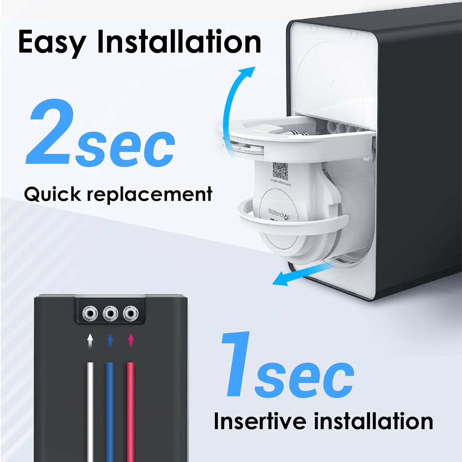 Easy Installation 2sec Quick replacement 1sec Insertive installation