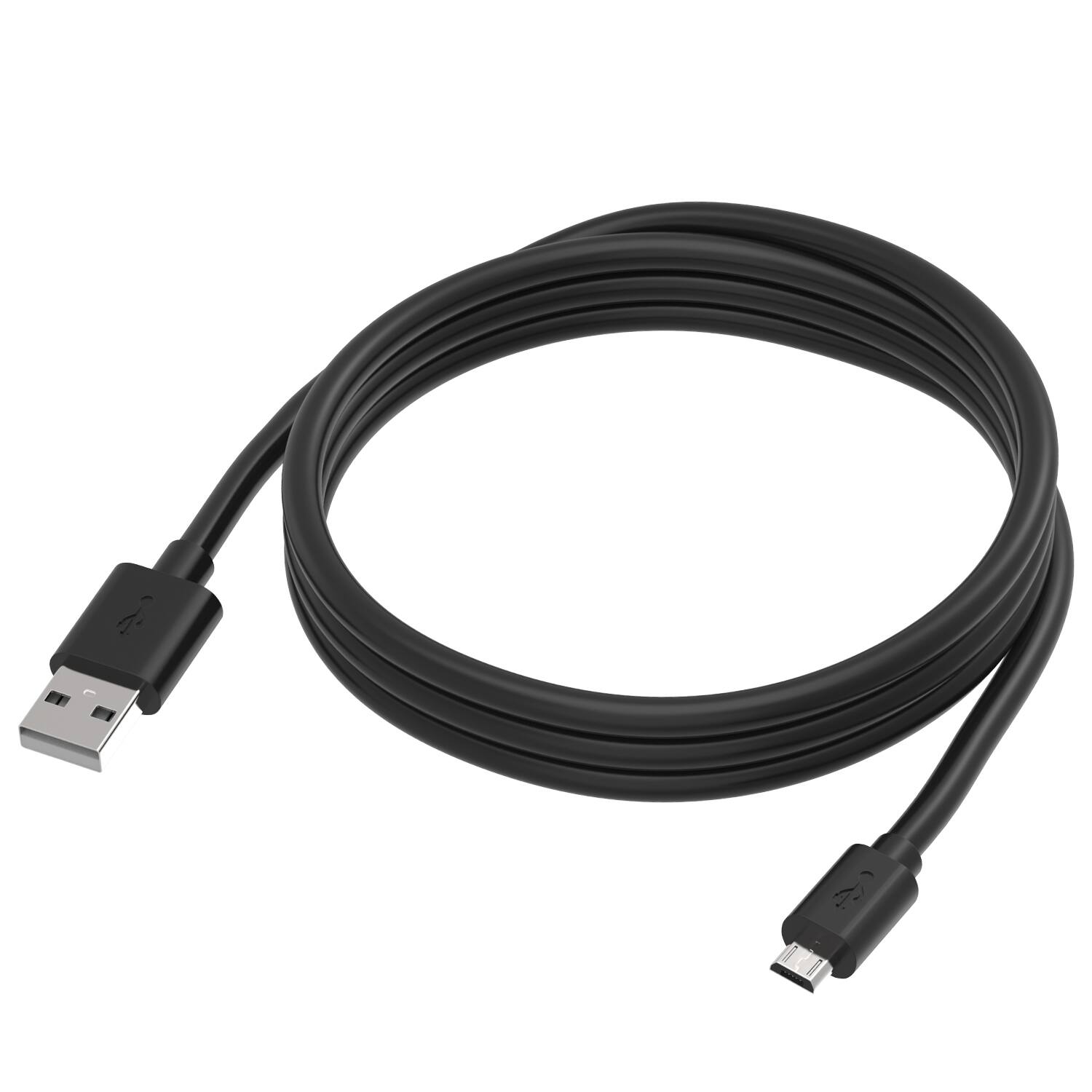 Angle. Fosmon - Micro USB to USB Sync and Charge Charger Cable - 3ft - Black.