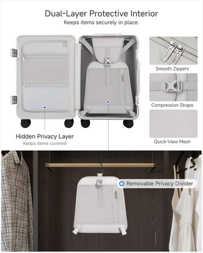 LUGGEX Carry On Aluminum Frame Zipperless Polycarbonate Hardsides LUGGEX Carry On Aluminum Frame Zipperless Polycarbonate Hardsides