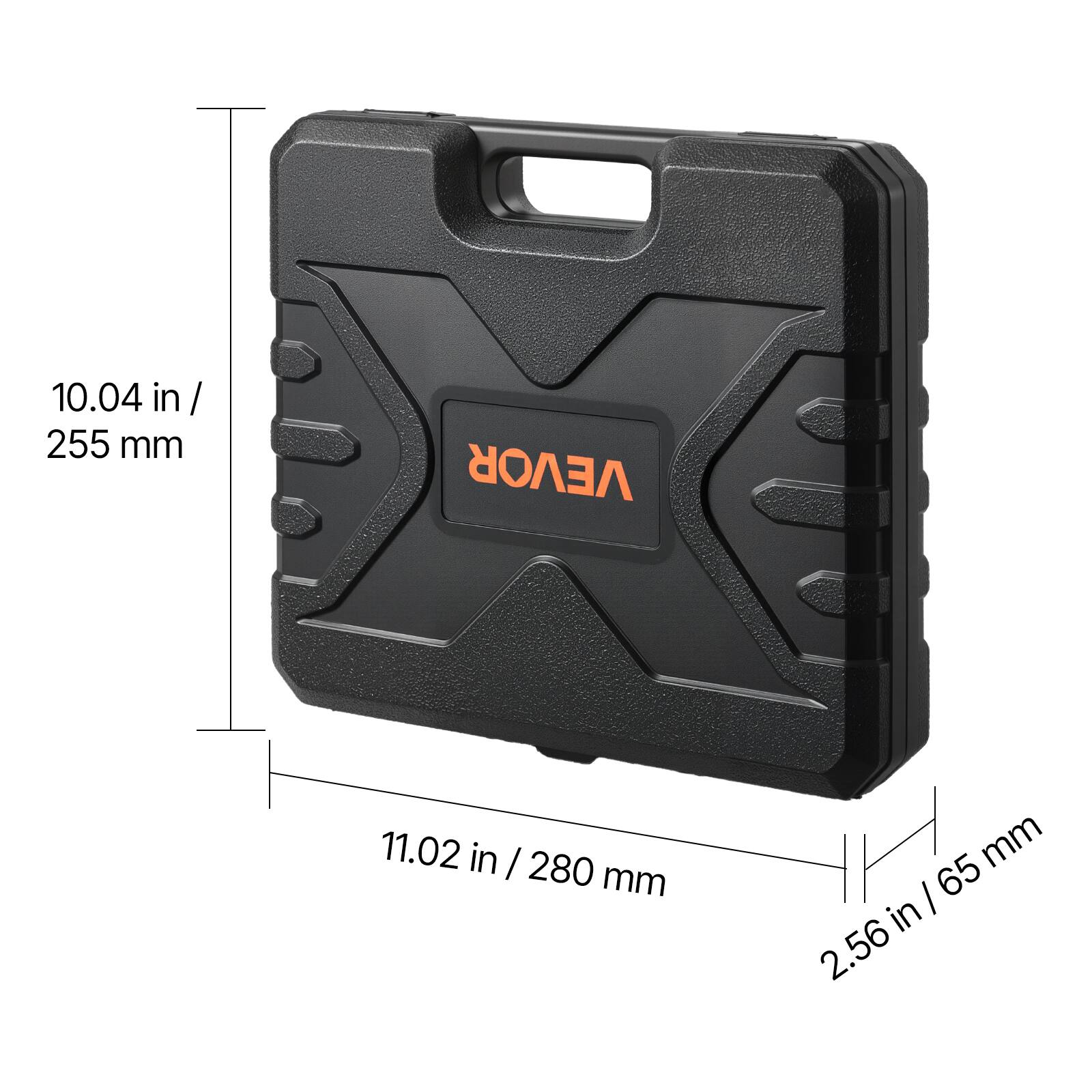 10.04 in / 255 mm  
11.02 in / 280 mm  
2.56 in / 65 mm