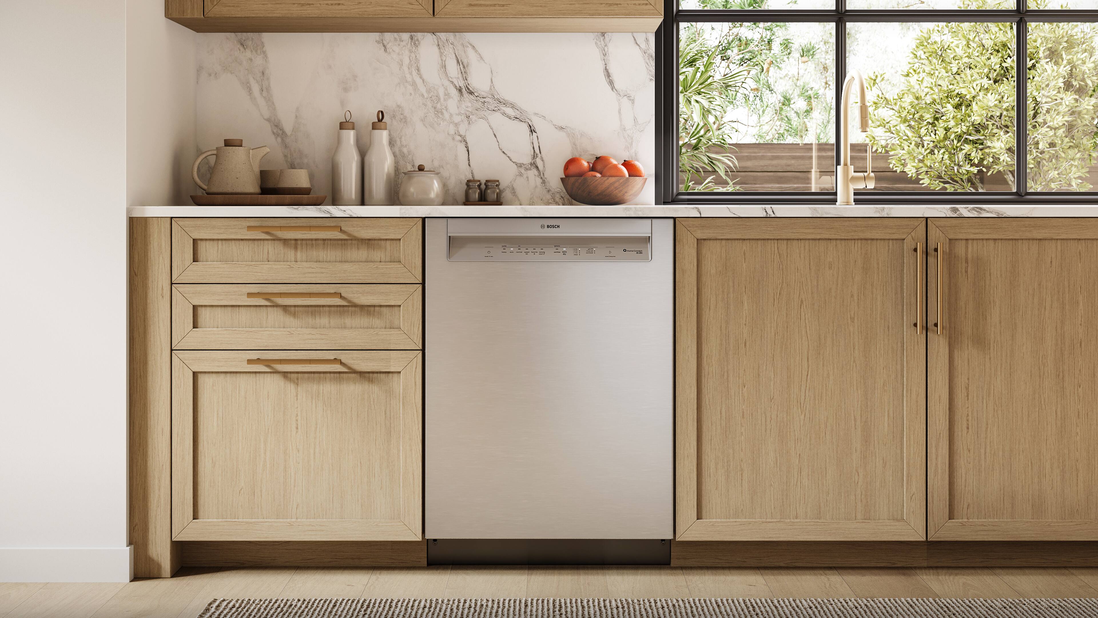 Alt View 3. Bosch - 300 Series 24" Front Control Smart Built-In Stainless Steel Tub Dishwasher with 3rd Rack and PrecisionWash, 48 dBA - Stainless Steel.