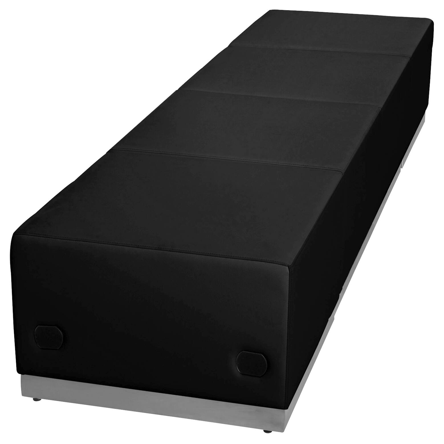 Alt View 3. Emma + Oliver - Faux Leather Modular Reception Seating Configuration, 4 Pieces - Black.