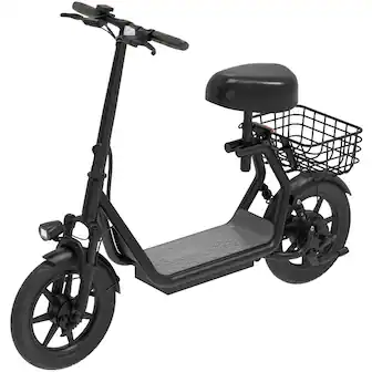 Angle. HiBoy - U2 Electric Scooter with Seat w/ 25 mi Max Operating Range & 20 mph Max Speed - Black.