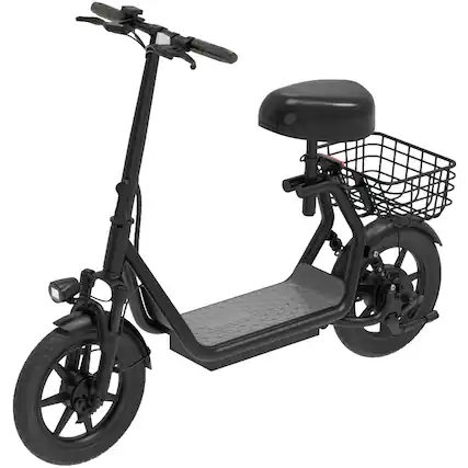 Angle. HiBoy - U2 Electric Scooter with Seat w/ 25 mi Max Operating Range & 20 mph Max Speed - Black.