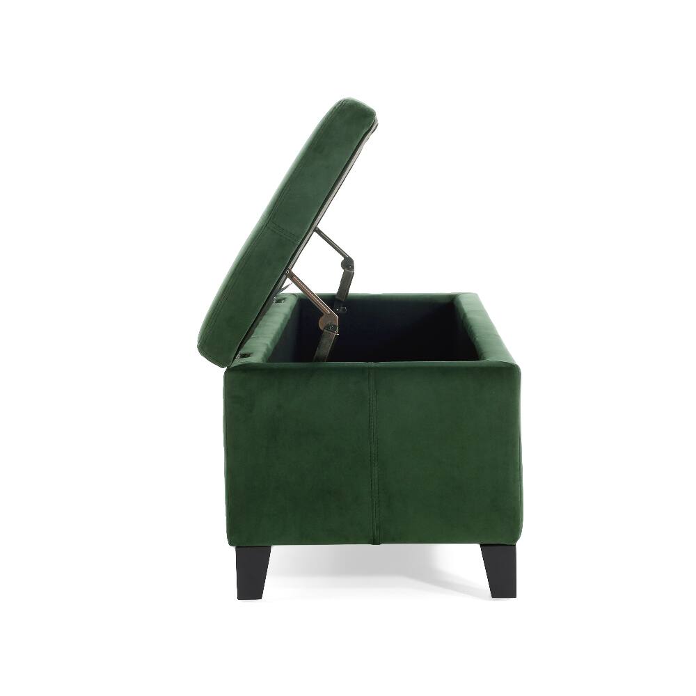 Alt View 10. Ropilly - Ropilly Forest Green Storage Ottoman Bench 51.25 Inch Upholstered Entryway Bench with Hidden Storage 300lbs Capacity - Forest Green.