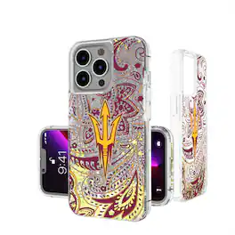 Keyscaper - NCAA - Arizona State Sun Devils iPhone Glitter Paisley Design Case - 14 - Multicolor