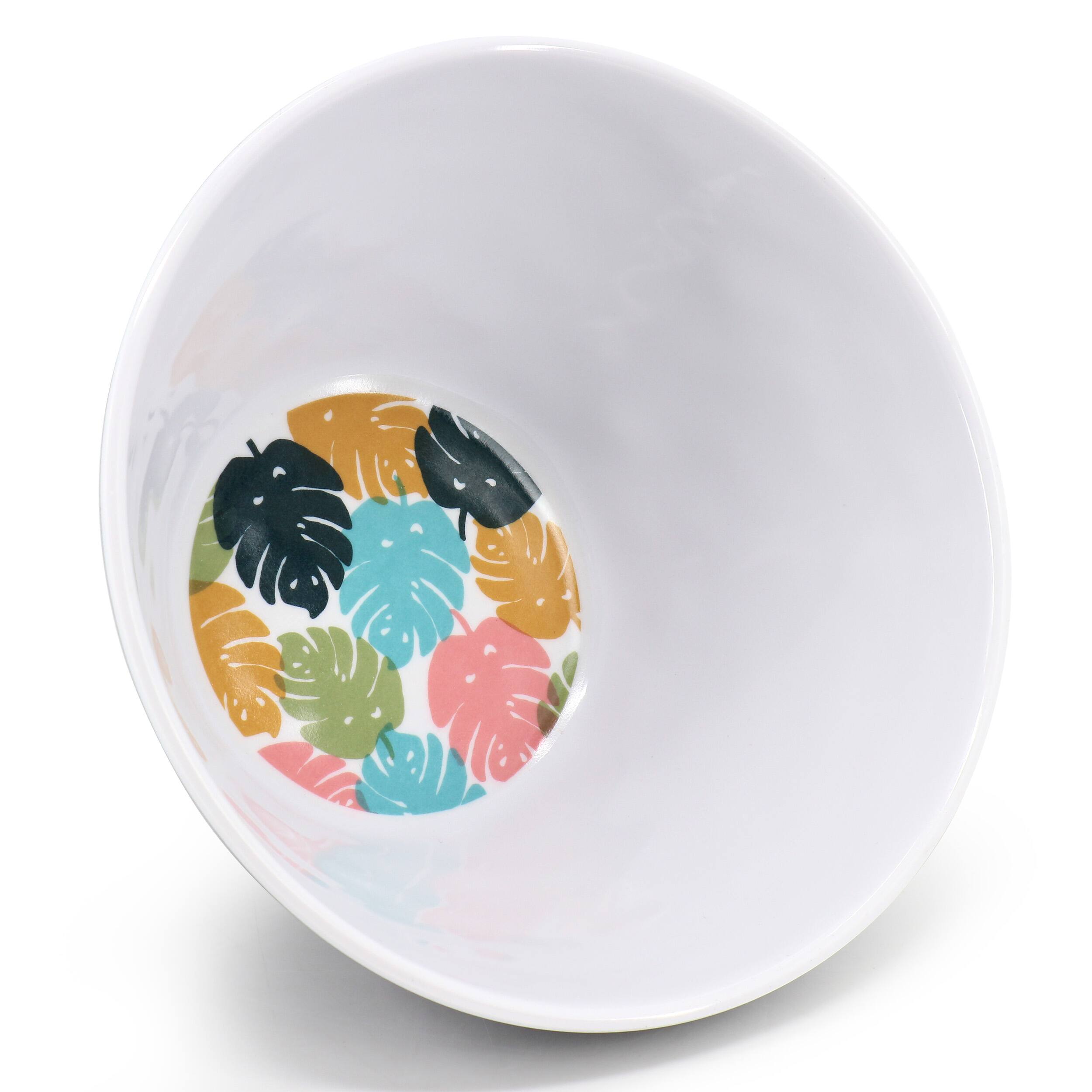 Alt View 3. Gibson - Gibson Home Tropical Sway 12 Piece 6 Inch Melamine Bowl Set in Leaf Decal Teal - Blue.