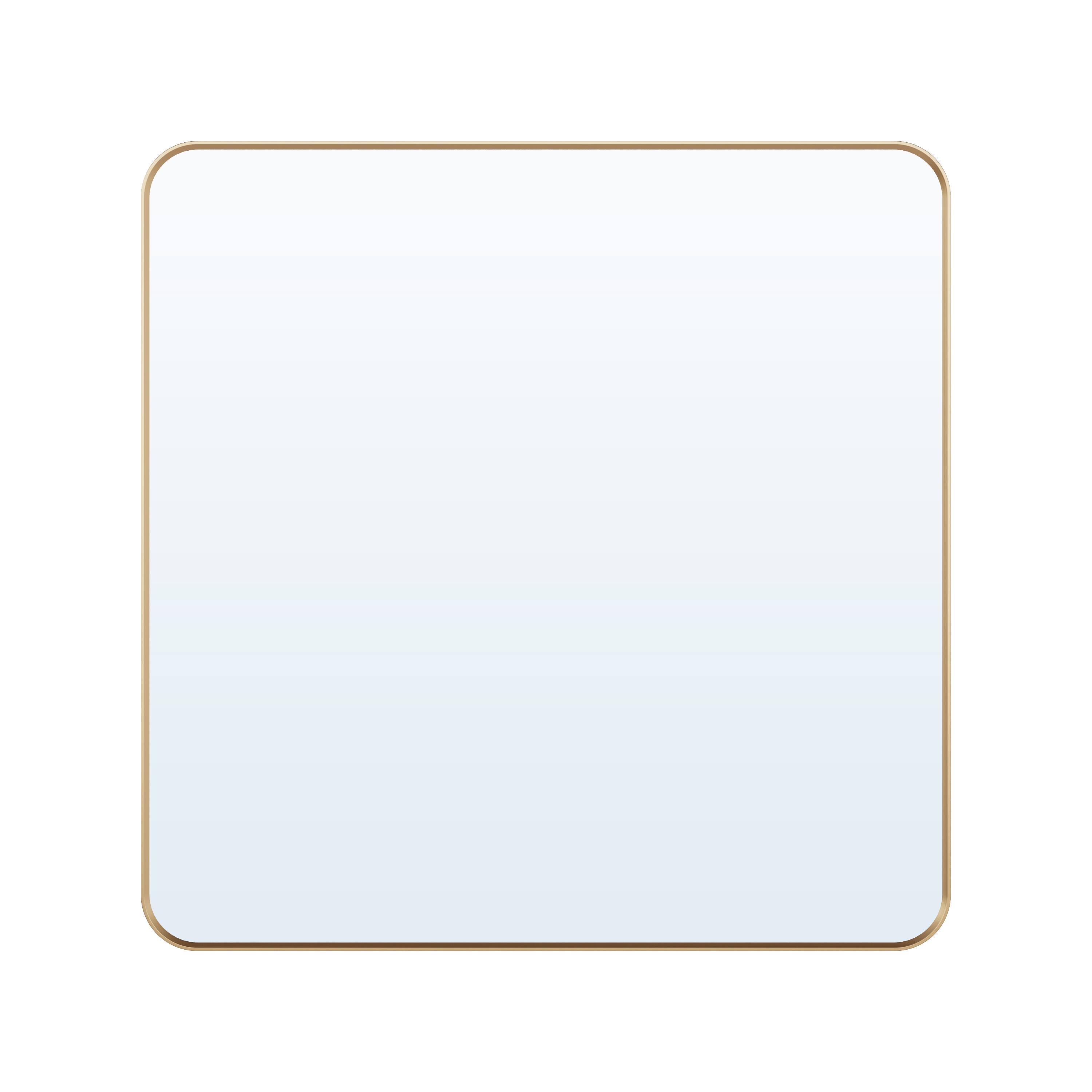 WELLFOR - 36 in. W. x 36 in. H Square Aluminum Framed Wall-Mounted Bathroom Vanity Mirror - Brushed Gold