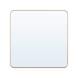 WELLFOR - 36 in. W. x 36 in. H Square Aluminum Framed Wall-Mounted Bathroom Vanity Mirror - Brushed Gold