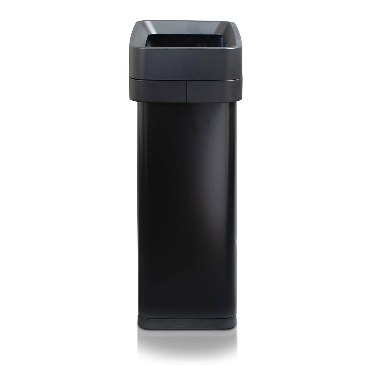 Alt View 2. Clorox - Clorox Trash Can, 13 Gallon Stainless Steel Slim Open Top Garbage Bin, Black - Black.
