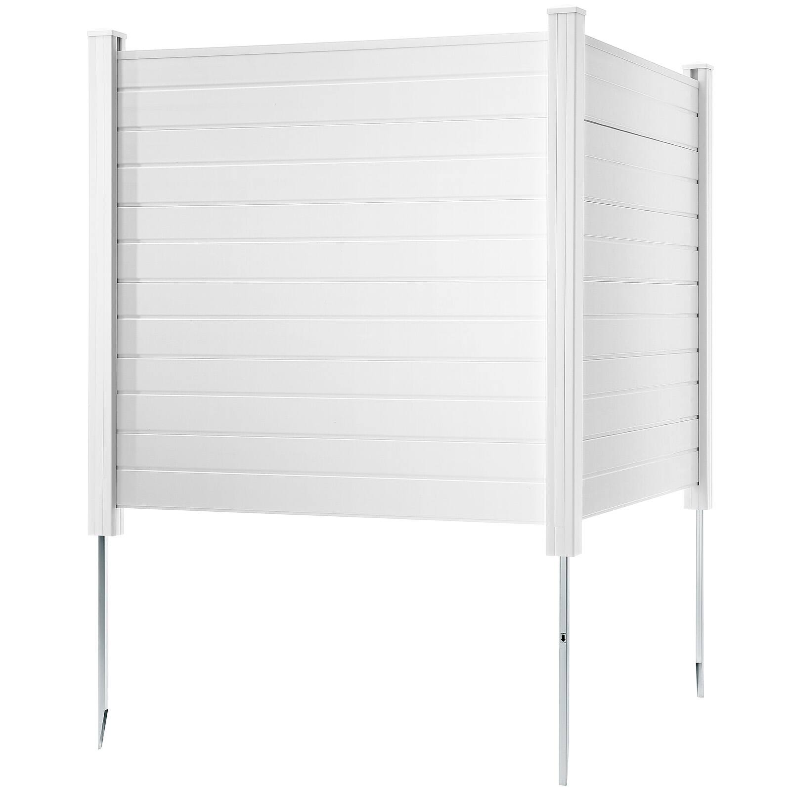 Alt View 5. VEVOR - Outdoor Privacy Screens, 50" W x 50" H Air Conditioner Fence, Pool Equipment Enclosure, Horizontal Vinyl Privacy Fence - White.