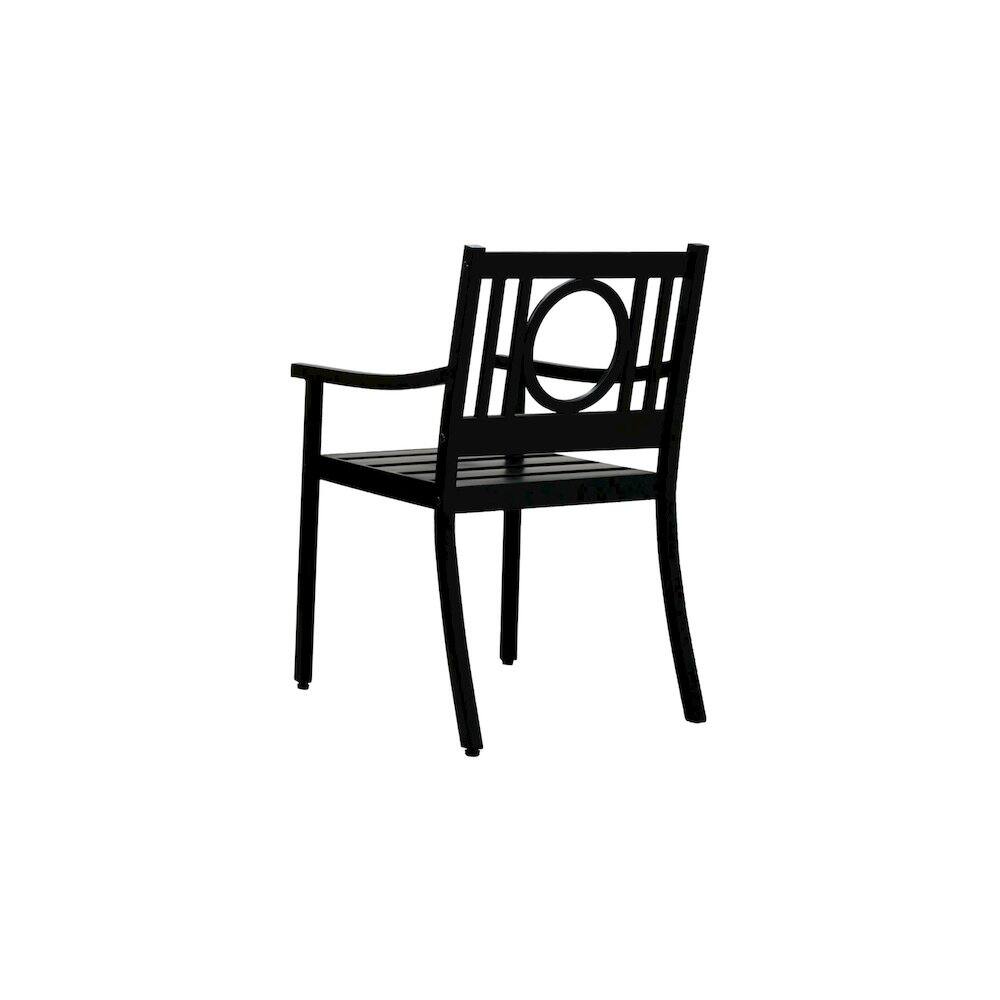 Angle. Carolina Chair & Table - Gramercy Outdoor Set - Black - Black.