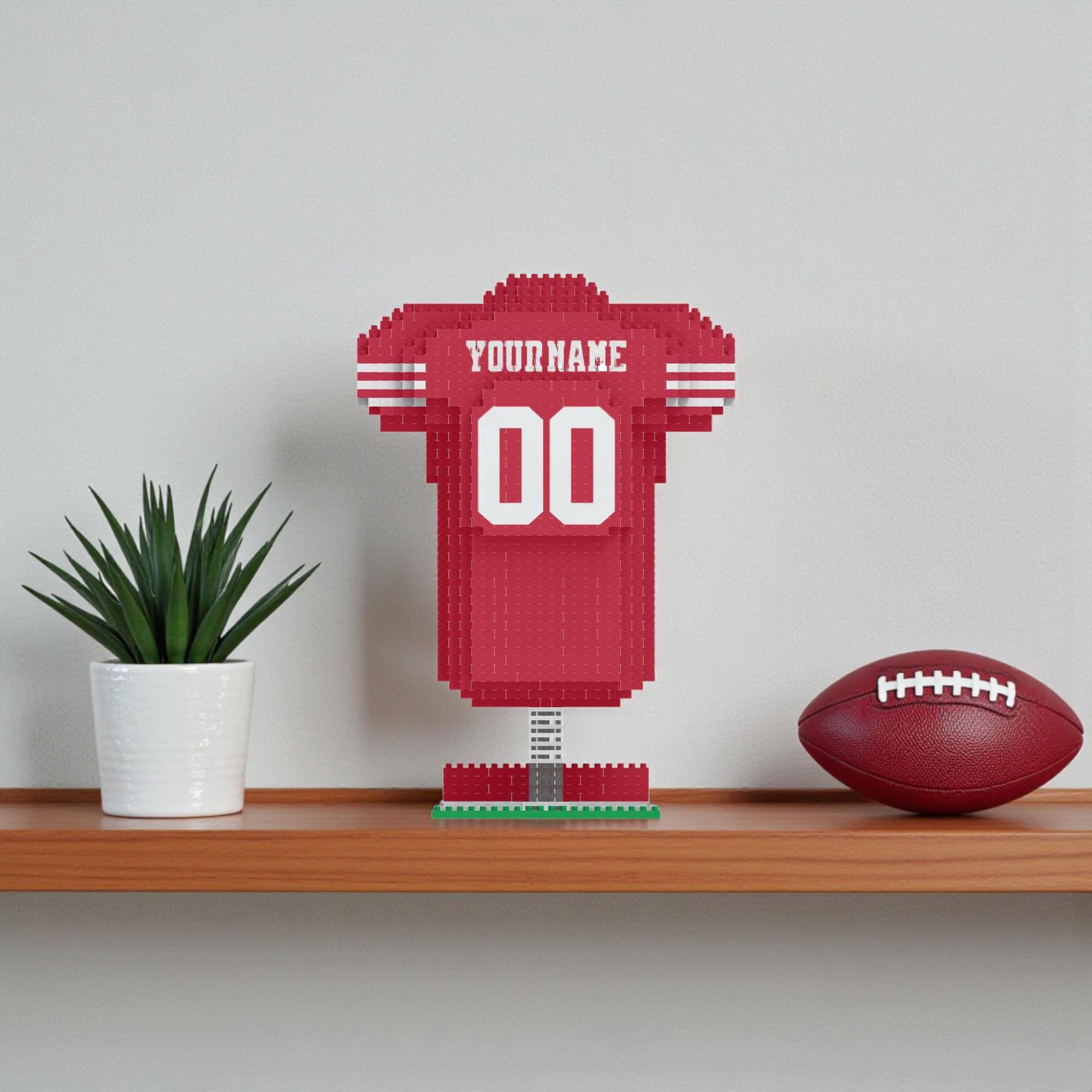 Alt View 4. Forever Collectibles - San Francisco 49ers NFL BRXLZ Jersey 1043-Piece Building Block Set - Red.