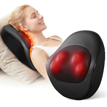 Front. Cubilan - Hand-Shaped Trapezius Neck Shoulder Massager Electric 3D Kneading Full Body Relaxer - Black.