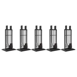 Panacea - Open Hearth Fireplace Tool Set w/Brush, Shovel, Poker, Tong & Stand - Black