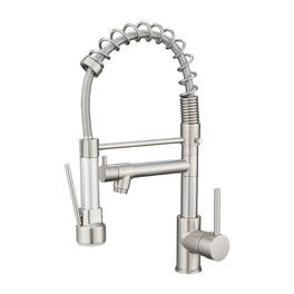 Contemporary Single Handle Gooseneck Pull Down Sprayer Kitchen Faucet