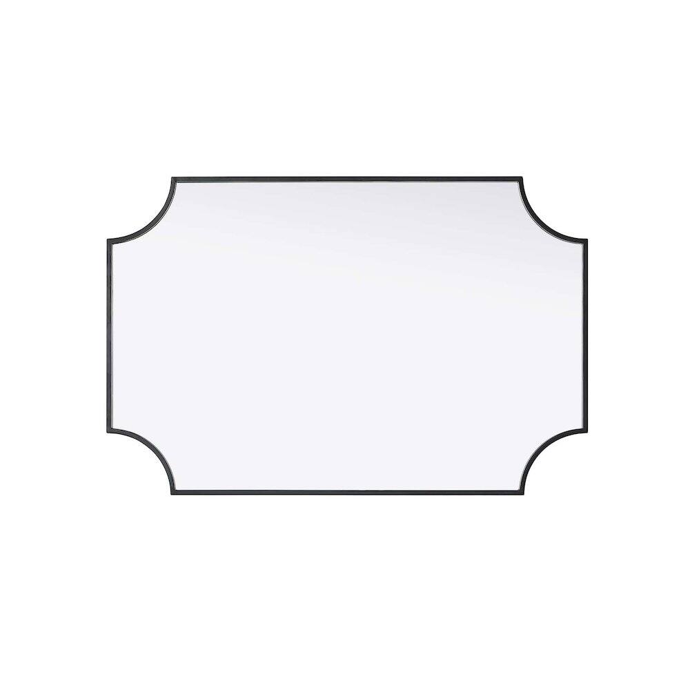 Alt View 1. Elegant Kitchen and Bath - Notched Metal Mirror 24x36 inch in Black - Black.