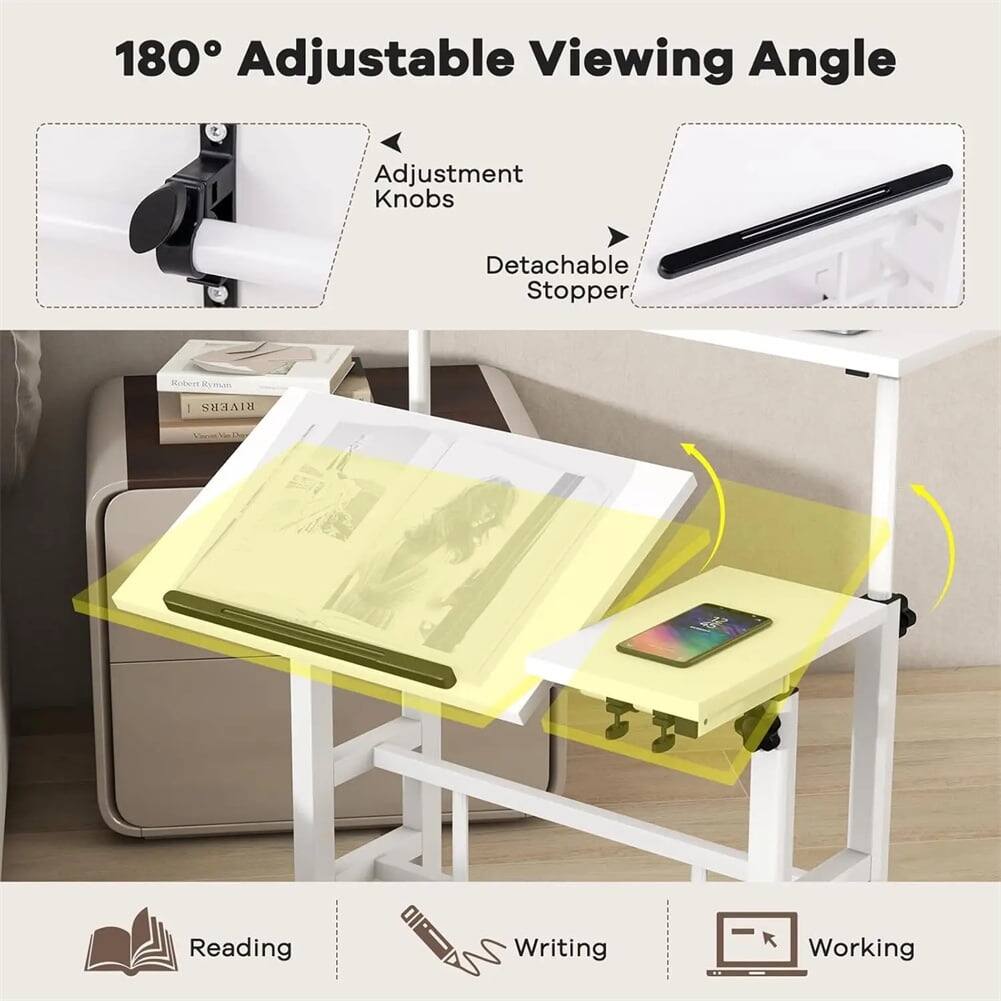 180° Adjustable Viewing Angle

Adjustment Knobs  
Detachable Stopper

Reading  
Writing  
Working