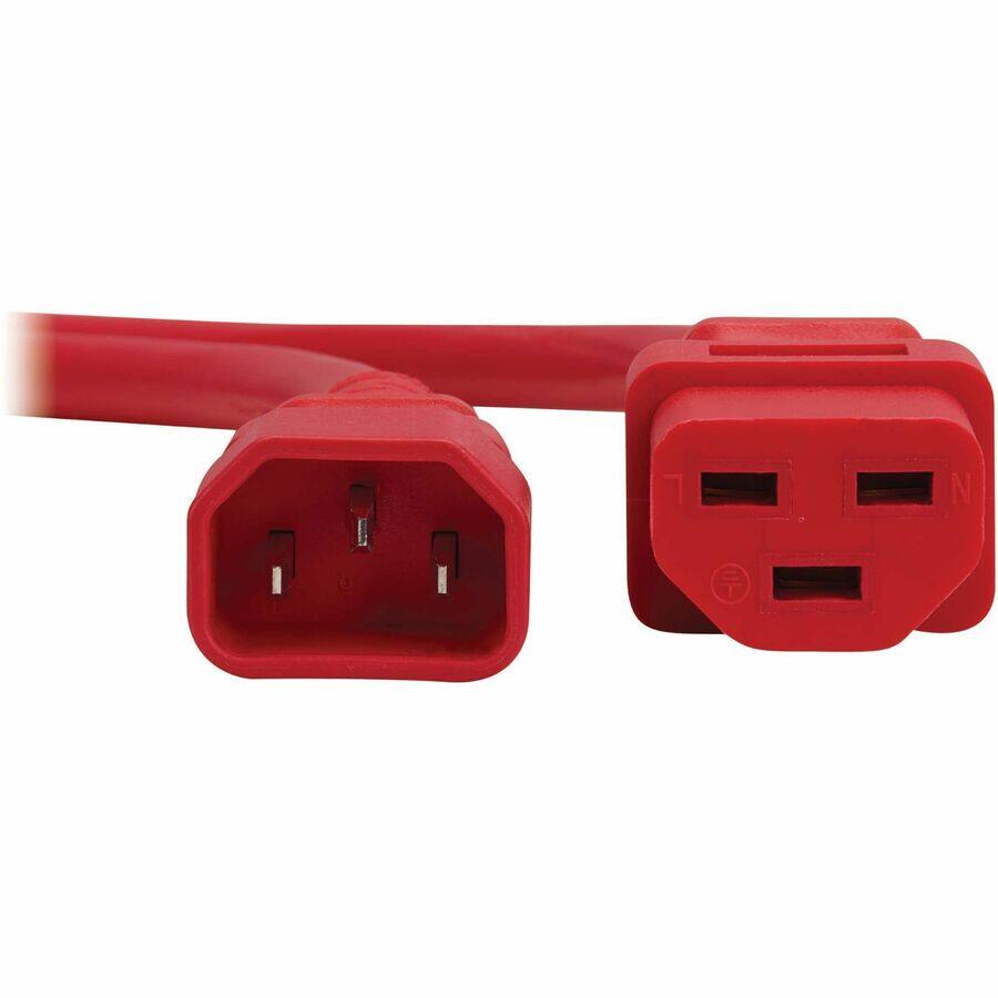 Alt View 2. Tripp Lite - Eaton Tripp Lite Series Power Cord, C14 to C21 - Heavy-Duty, 15A, 250V, 14 AWG, 5 ft. (1.5 m), Red - For Computer - Red.