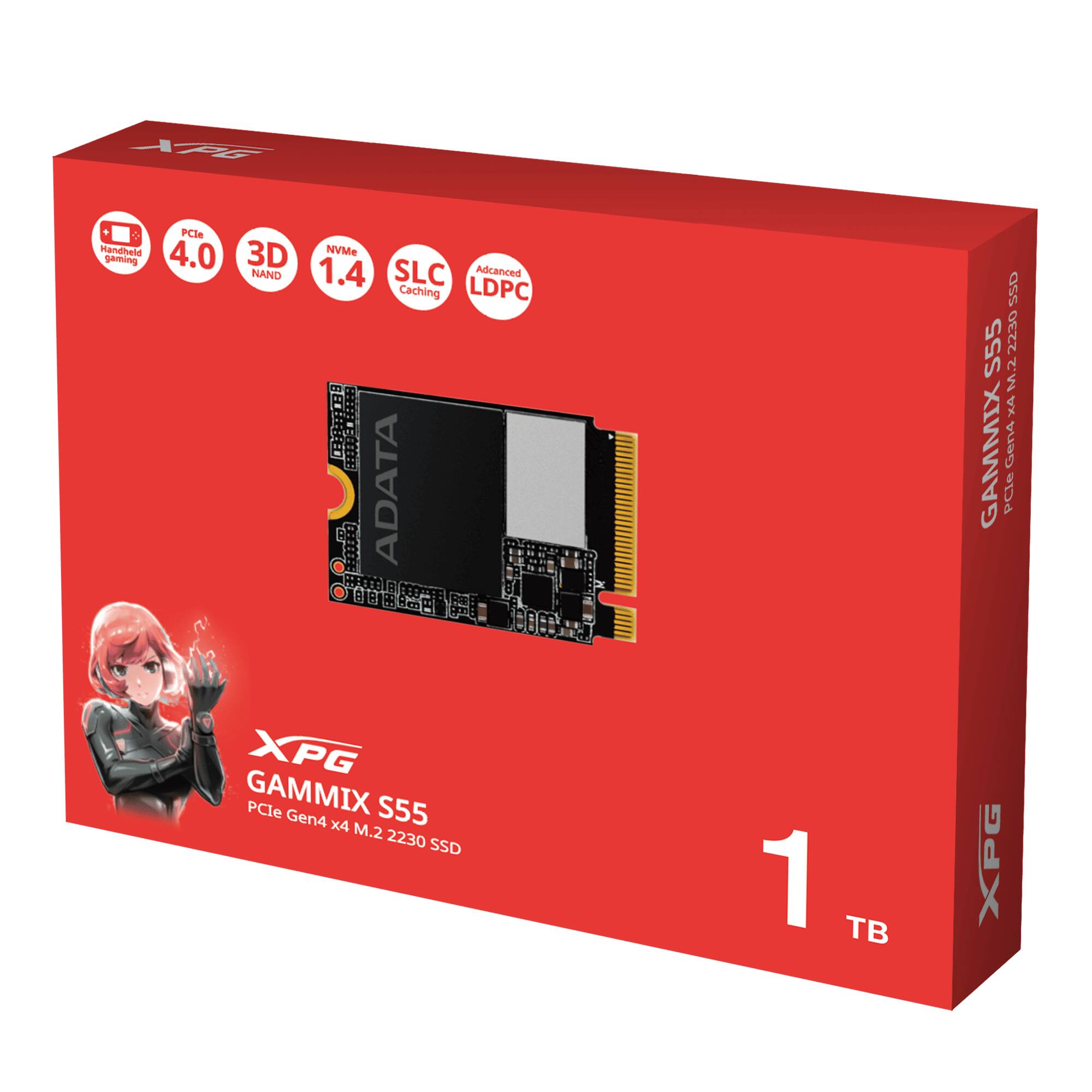 PCle 4.0 3D NVMe gaming NAND 1.4 SLC Advanced Caching LDPC 017878099 ADATA 22D S55 2230 -2 M 4 GAMMIX Gen4 PCle XPG GAMMIX PCle S55 Gen4 x4 M.2 2230 SSD 1 TB XPG