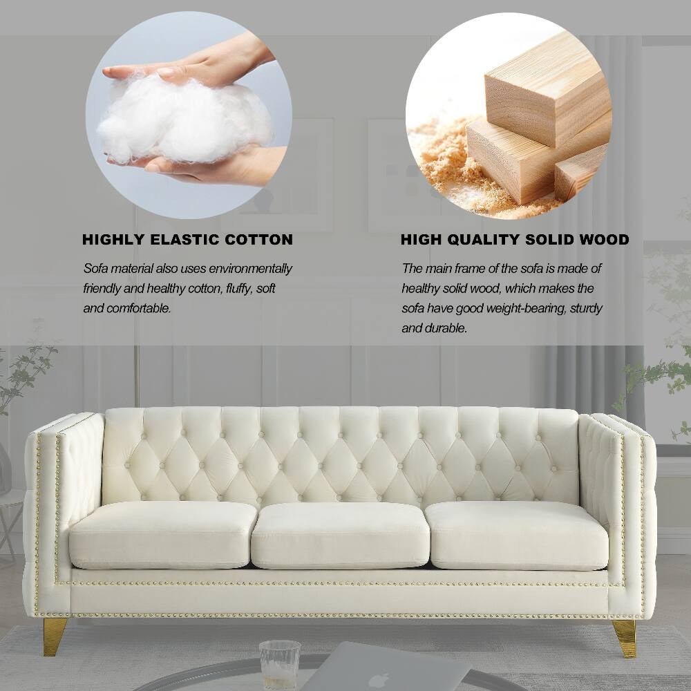 HIGHLY ELASTIC COTTON

Sofa material also uses environmentally friendly and healthy cotton, fluffy, soft and comfortable.

HIGH QUALITY SOLID WOOD

The main frame of the sofa is made of healthy solid wood, which makes the sofa have good weight-bearing, sturdy and durable.