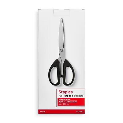 Staples  
All Purpose Scissors  
Straight Blade  
Right or Left Hand Use  
8 in (20.3 cm)  
2 Pack  
ST55043