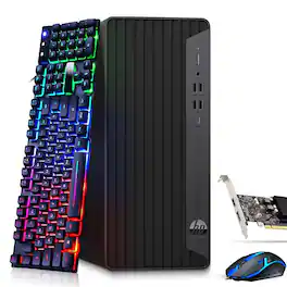 HP - Refurbished Excellent - Tower G6 Gaming Desktop PC | Intel i5-10th | 16GB RAM | 512GB SSD | NVIDIA GTX 1050Ti | RGB KB & M |WiFi | Win11 - Black
