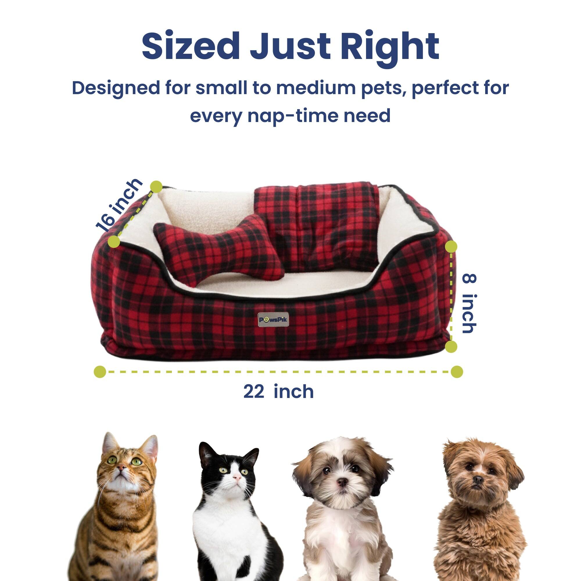 Sized Just Right  
Designed for small to medium pets, perfect for every nap-time need  
16 inch  
8 inch  
22 inch