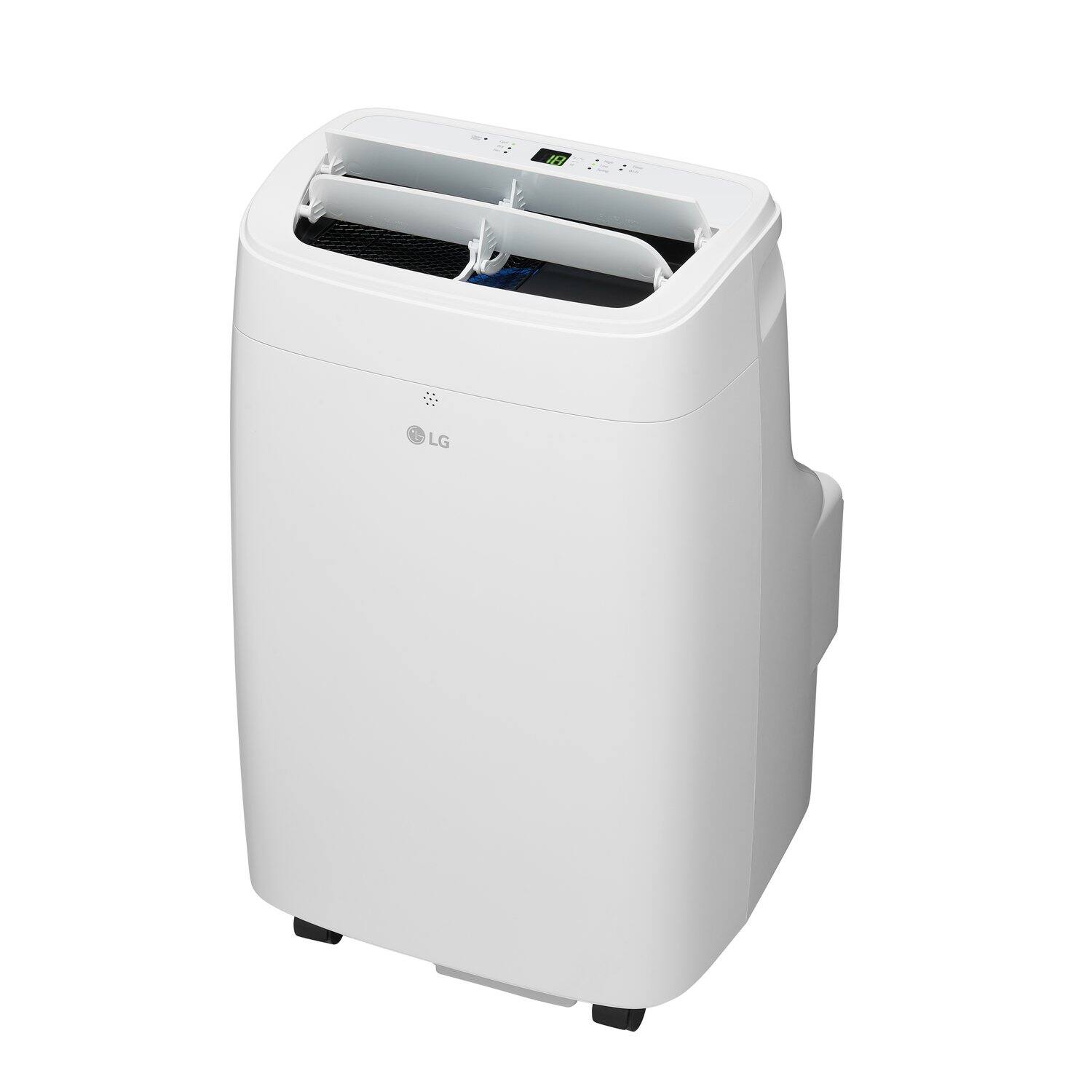 Left. LG - 300 Sq. Ft. 7,300 BTU DOE Smart Portable Air Conditioner - White.