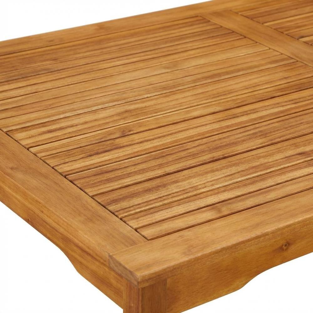 Back. Outdoor Escape - Oil-Finish Wooden Patio Set with Dining Table and 4 Chairs - Brown.