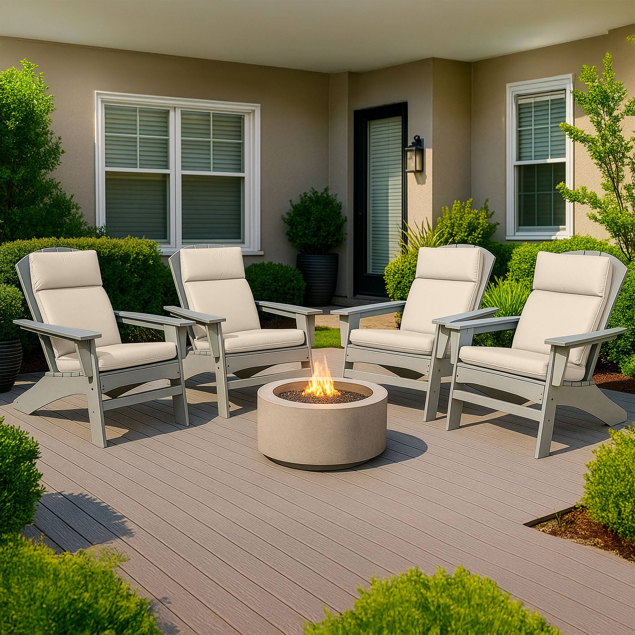 Alt View 5. Lavish Home - Outdoor Chair Cushions Set of 2 - 45x21.5x3in High Back Outdoor Cushions for Patio Furniture, Rocking, or Adirondack - Tan.