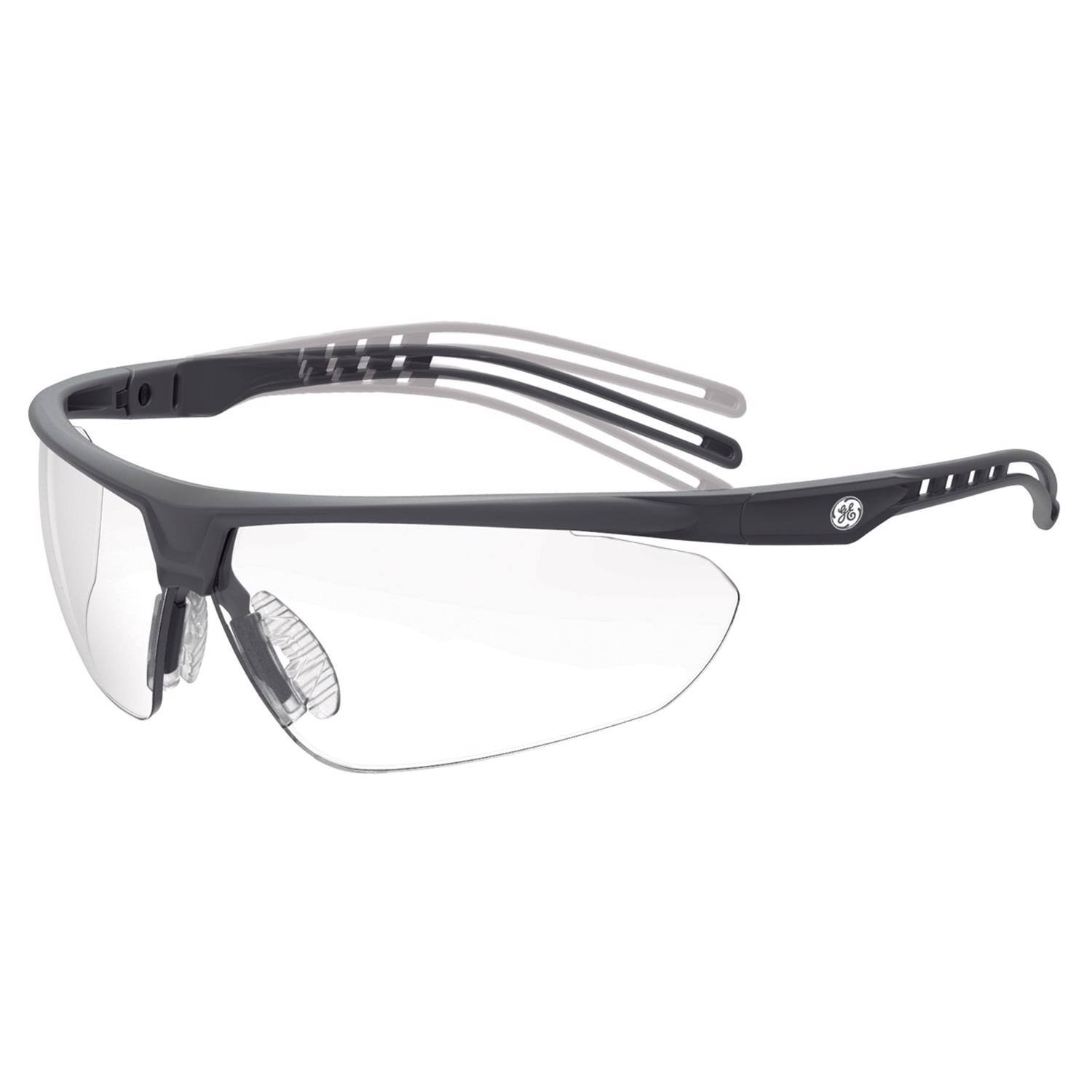 Front. General Electric - General Electric 08 Series Impact-Resistant Safety Glasses Clear Lens Black Frame 1 pk - Black.