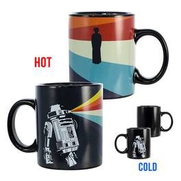 Star Wars - R2-D2 Heat Reveal Leia 11oz Ceramic Coffee Mug - Black