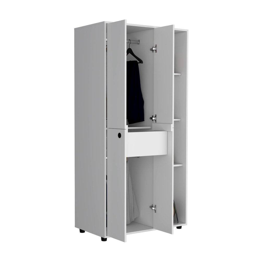 Alt View 1. TuHome - Misuri Wardrobe Armoire White MDF - White.