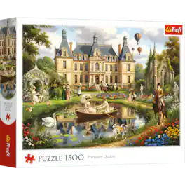 Trefl - Red Palace by the Water 1500 Piece Puzzle - Multicolor