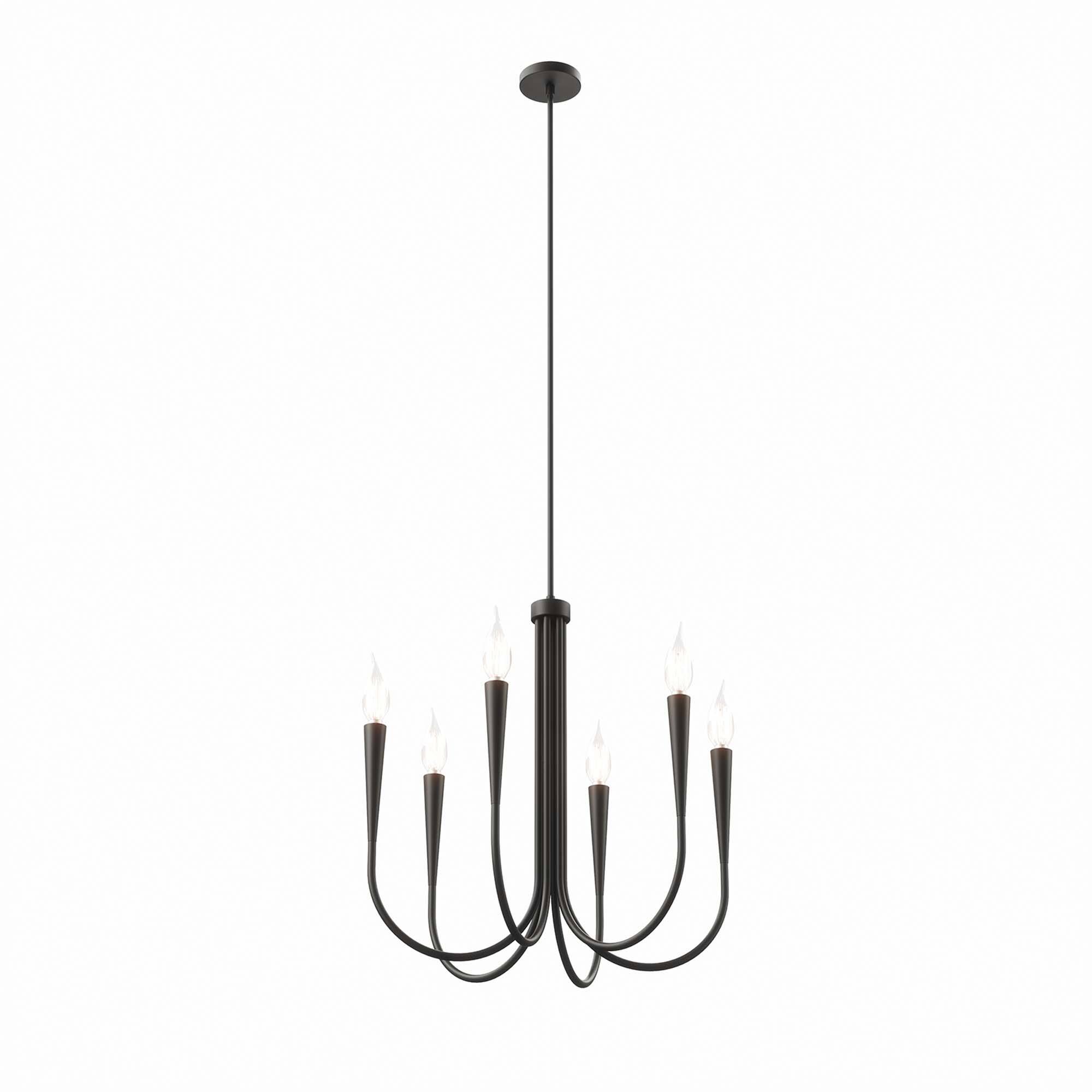 Alt View 2. Modway - Penrose 6-Light Chandelier by Modway - Black.