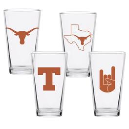 Indigo Falls - Texas Longhorns 16oz. Collector Pint Glass Four-Set - Multicolor