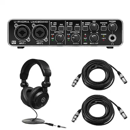 U-PHORIA UMC204HD
LINE INST PAD LINE INST PAD MIX STEREO MONO PHONES MONITOR A/B
OMIDAS CLIP CLIP IN IN PB POWER SIG SIG OUT +48 V
192 kHz
ROAS PREMP INPUT 1
ROAS PREMP INPUT 2
GAIN 1 GAIN 2 MIDI MAIN OUT