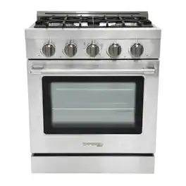 Unique Appliances - Off-Grid 30 in. Wide 4 Burner 5.1 Cu. Ft. Freestanding LP Gas Range with Waist-High Broiler and Manual Clean - Stainless Steel