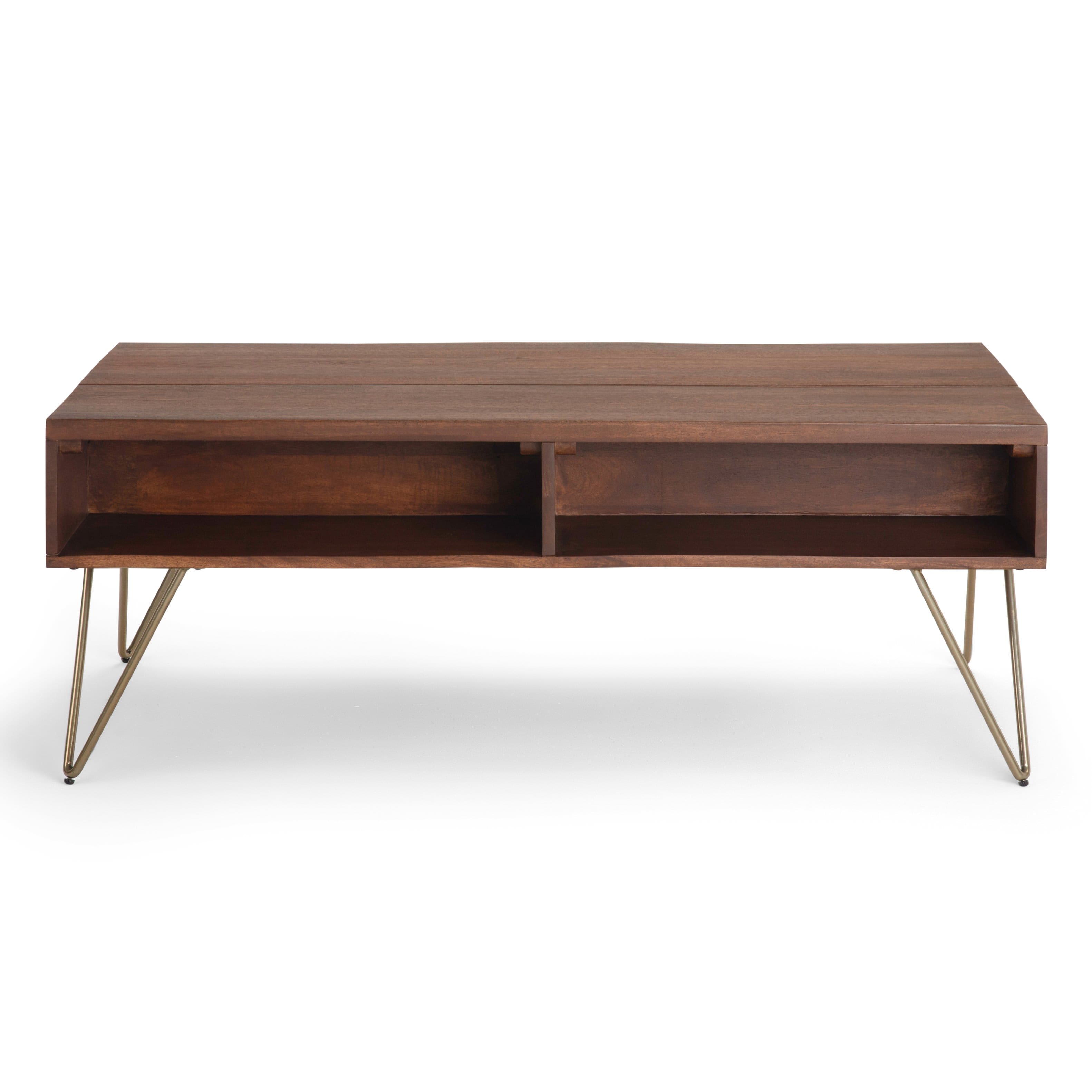 Left. Simpli Home - Hunter Lift Top Coffee Table - Umber Brown.