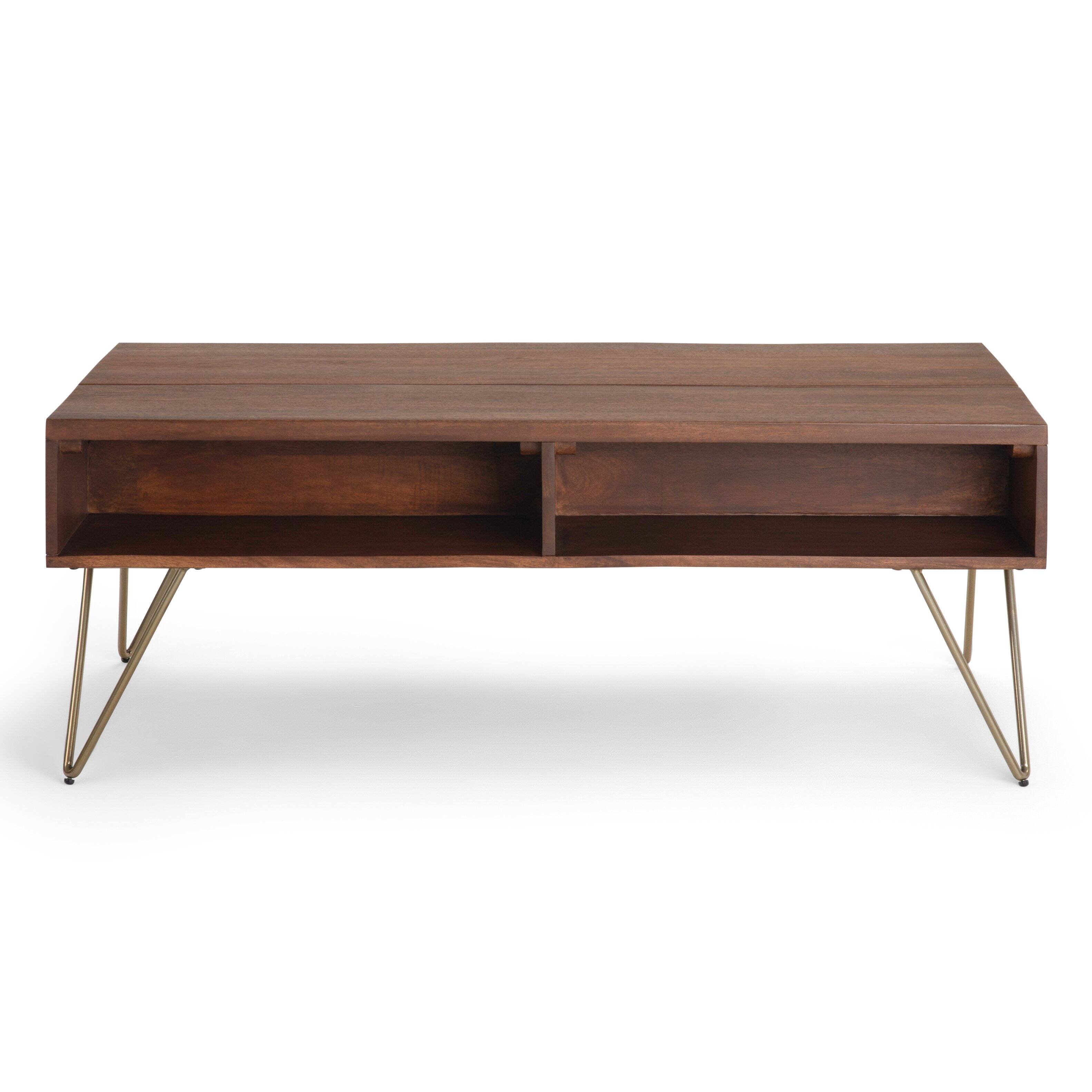 Left. Simpli Home - Hunter Lift Top Coffee Table - Umber Brown.