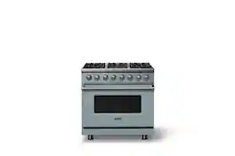 Viking - 36 in. Wide 6 Burner Pro5S 5.6 Cu. Ft. Freestanding Sealed Dual Fuel Convection LP Range - November Sky - November Sky