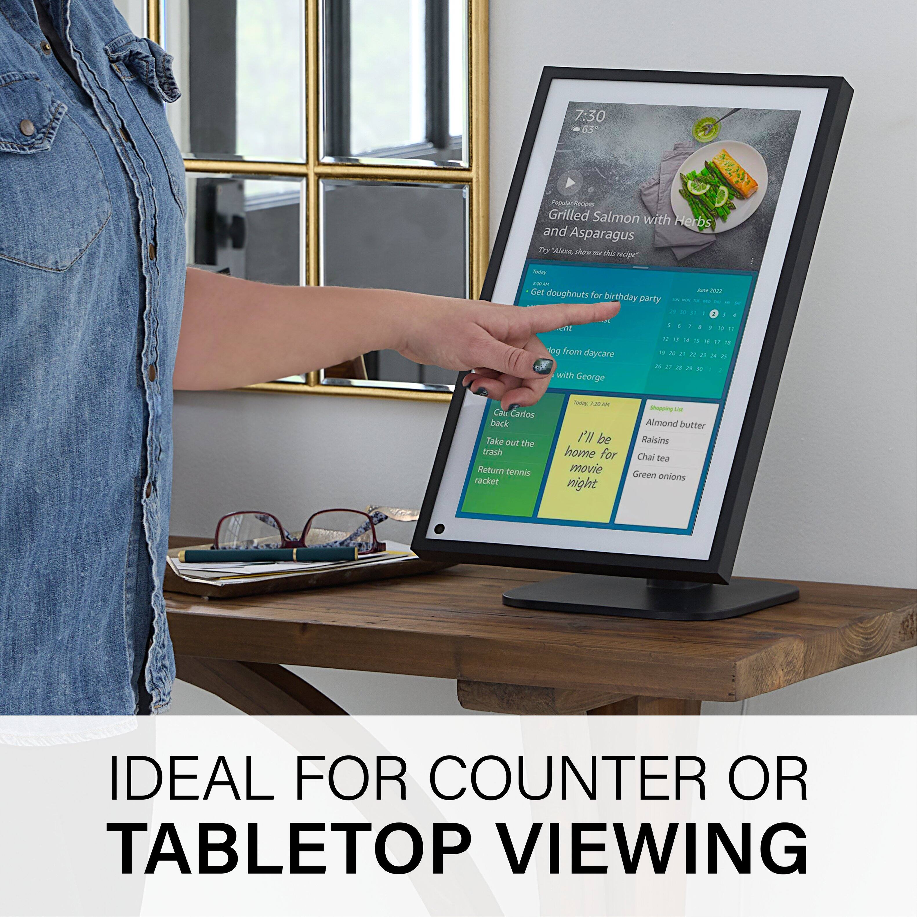 Ideal for Counter or Tabletop Viewing:

1. 7:30 - Grilled Salmon with Pepper and Asparagus
2. Get donuts for birthday party
3. Jur M 10 fog from daare with George
4. Take out the trash
5. Return tennis racket
6. Almond butter
7. Raisin home for Chai tea movie night

The text on the image is grouped and corrected to provide a clear list of tasks or events.