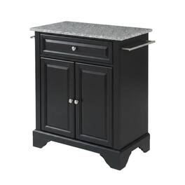 Crosley Furniture - Lafayette Granite Top Portable Kitchen Island/Cart - Black