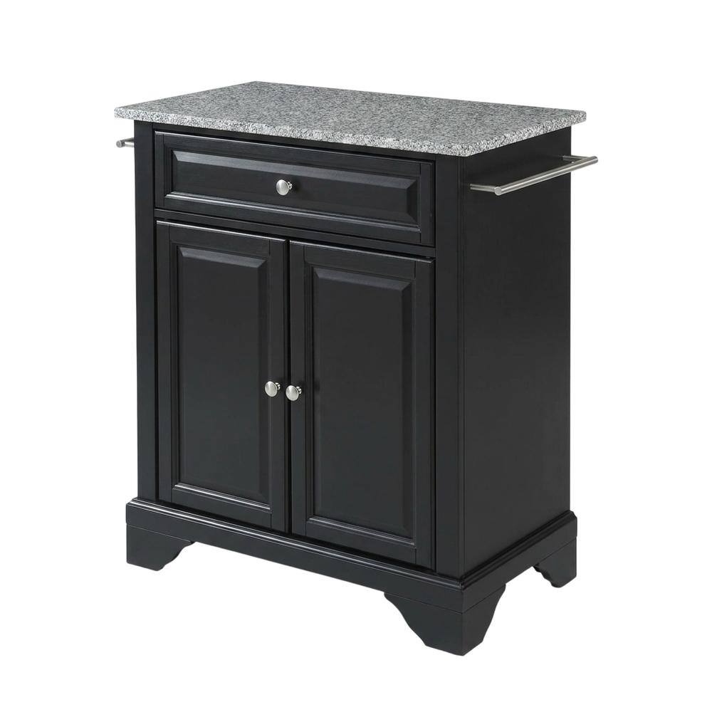 Front. Crosley Furniture - Lafayette Granite Top Portable Kitchen Island/Cart - Black.