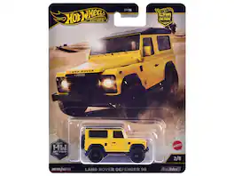 Land Rover Defender 90 Top "HW Off Road" Series Diecast Model Car by Hot Wheels - Yellow with Black