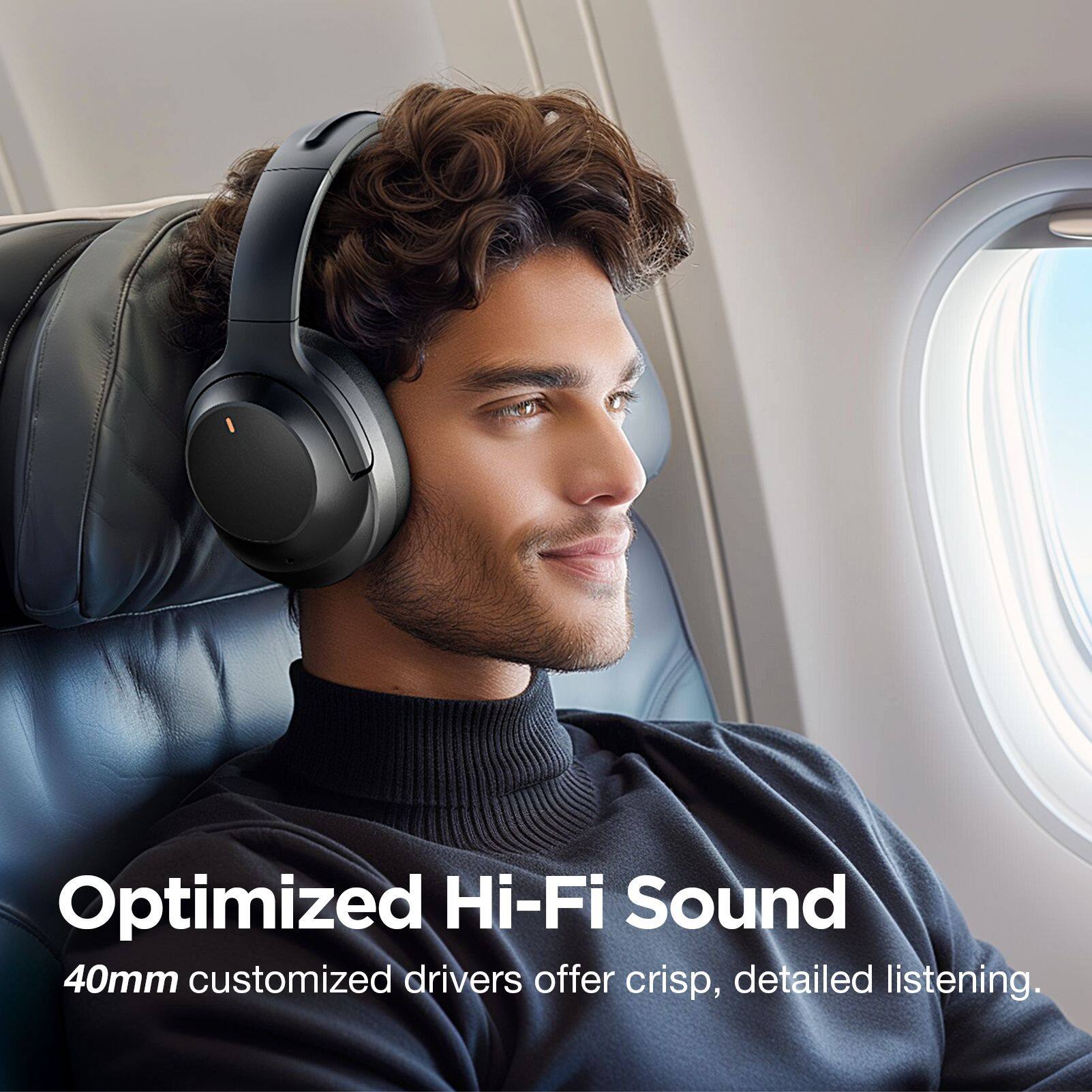 Optimized Hi-Fi Sound  
40mm customized drivers offer crisp, detailed listening.