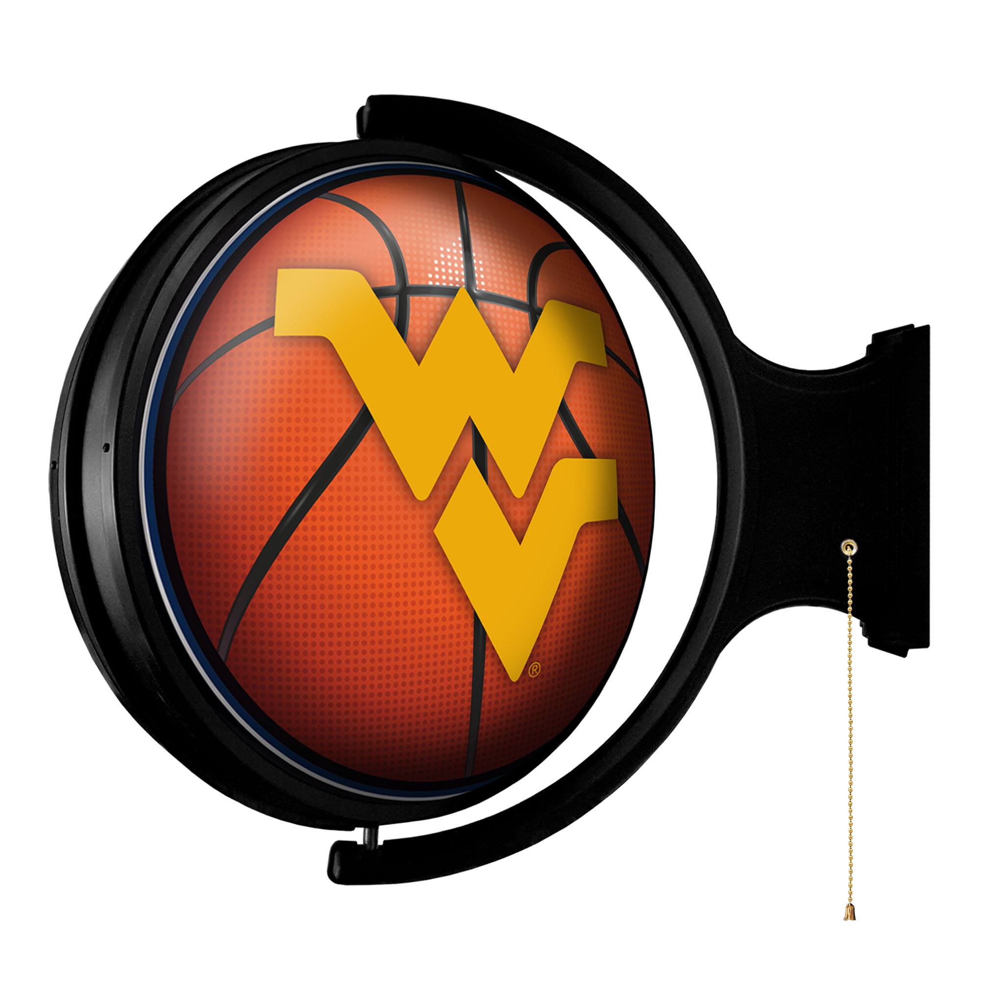 Alt View 1. The Fan-Brand - West Virginia Mountaineers Basketball 21'' x 23'' Rotating Lighted Wall Sign - Multicolor.