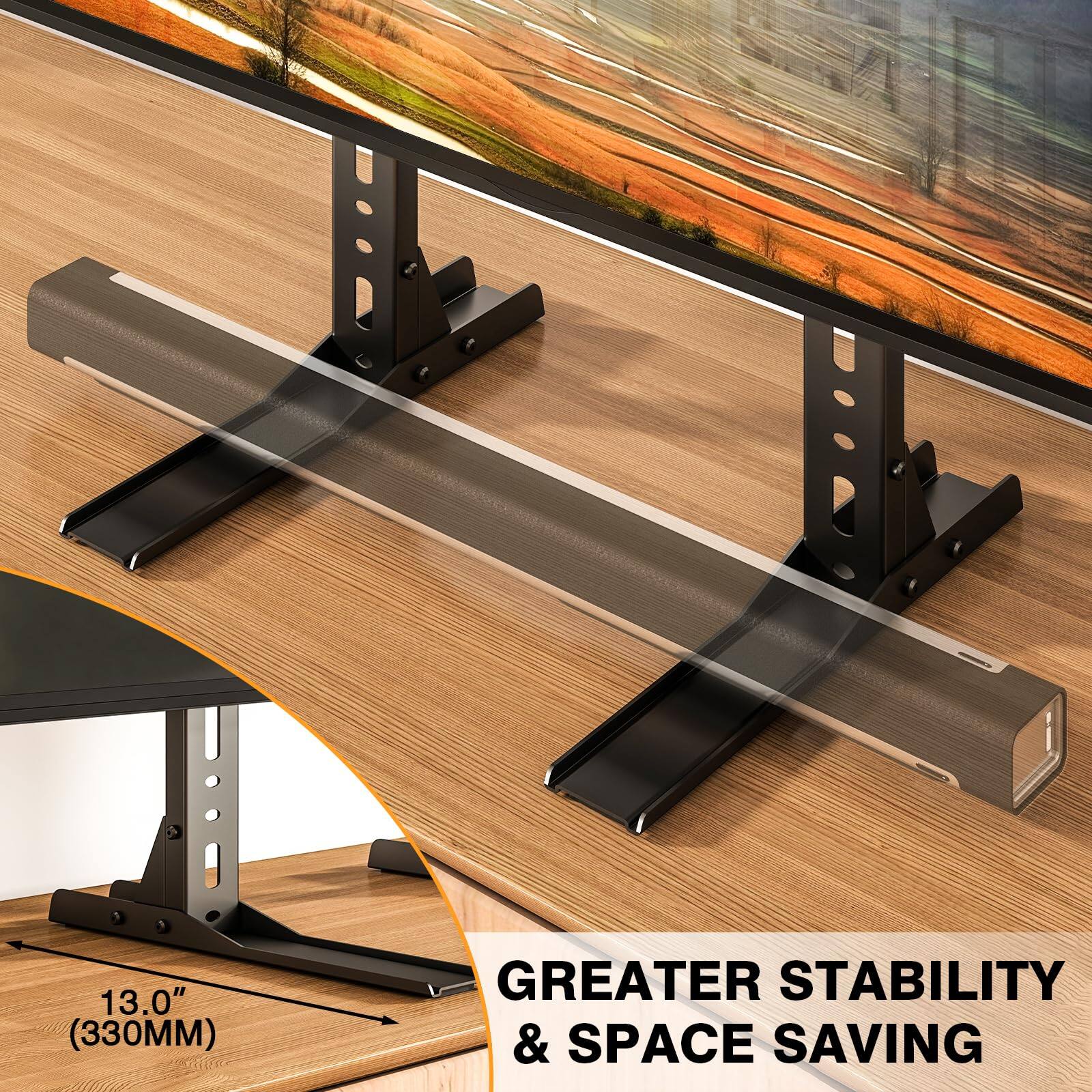 13.0" (330MM) GREATER STABILITY & SPACE SAVING