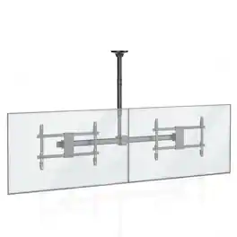 Mount-It! - Dual TV Ceiling Mount with Short Pole for 32–70 Inch Screens, Adjustable Height, 110 lb Capacity - Black